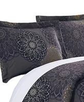 Southshore Fine Linens Midnight Floral Down Alternative 3 Piece Comforter and Sham Set