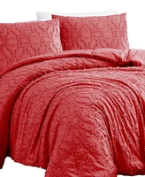 Southshore Fine Linens Stella Clipped Jacquard 3 Piece Comforter Set