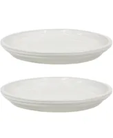 Sunnydaze Decor Glazed Ceramic Planter Saucers - 9" - Pearl - Set of 2