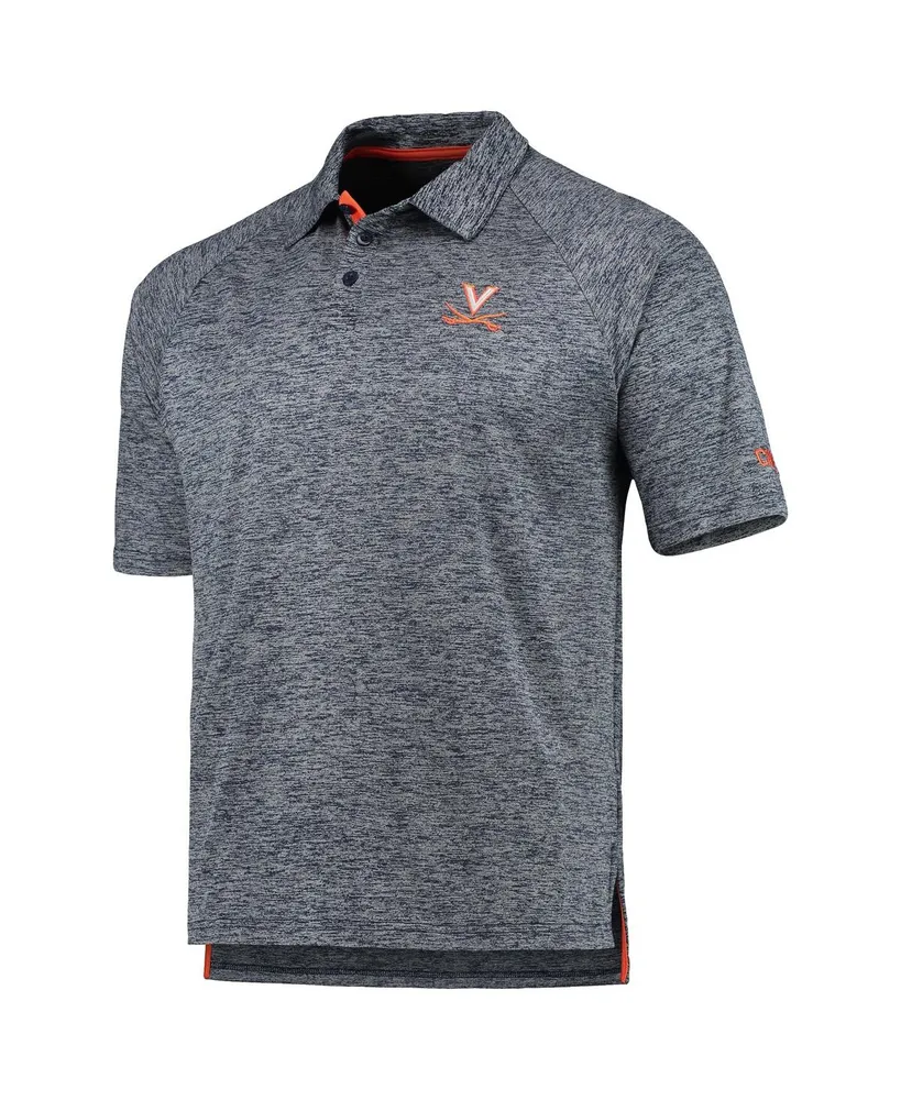 Men's Colosseum Heathered Navy Virginia Cavaliers Down Swing Raglan Team Polo Shirt