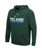 Men's Colosseum Green Tulane Wave Lantern Pullover Hoodie