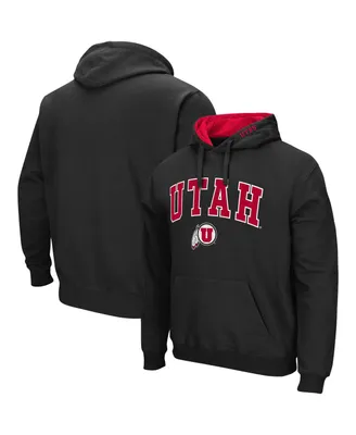 Men's Colosseum Utah Utes Arch and Logo Pullover Hoodie