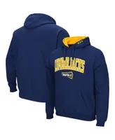 Men's Colosseum Navy Northern Arizona Lumberjacks Arch and Logo Pullover Hoodie