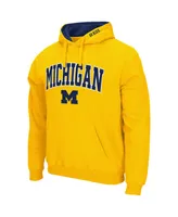 Men's Colosseum Maize Michigan Wolverines Arch & Logo 3.0 Pullover Hoodie