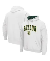 Men's Colosseum White Baylor Bears Arch & Logo 3.0 Pullover Hoodie