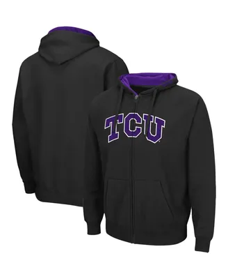 Men's Colosseum Tcu Horned Frogs Arch and Logo 3.0 Full-Zip Hoodie