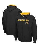 Men's Colosseum Black Southern Miss Golden Eagles Arch and Logo 3.0 Full-Zip Hoodie