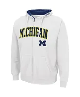 Men's Colosseum White Michigan Wolverines Arch and Logo 3.0 Full-Zip Hoodie