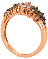 Le Vian Chocolate Ombre Diamond Cluster Ring (1 ct. t.w.) 14k Rose Gold, White Gold or Yellow