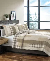 Closeout! Eddie Bauer Fairview Saddle Reversible 3-Piece Full/Queen Quilt Set