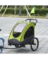 Aosom Child Bike Trailer 3 In1 Foldable Jogger 2-Seat Baby Stroller