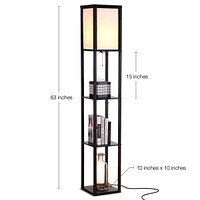 Maxwell Led Shelf Floor Lamp with Lantern Shade (63")