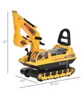 Homcom Ride On Excavator Tractors Digger Movable Walker Construction Truck