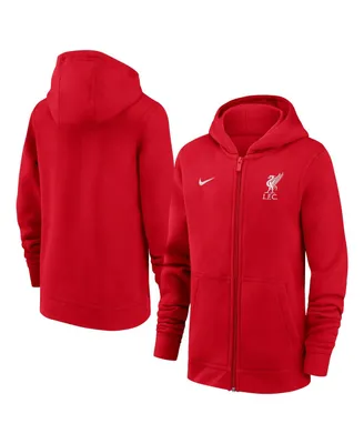 Big Boys Nike Red Liverpool Club Full-Zip Hoodie