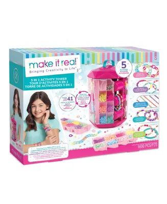Make It Real 5 in 1 Activity Tower Bracelet Making Activity Tower and Storage Solution