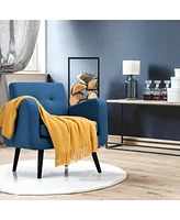 Mid Century Accent Chair Fabric Arm Single Sofa