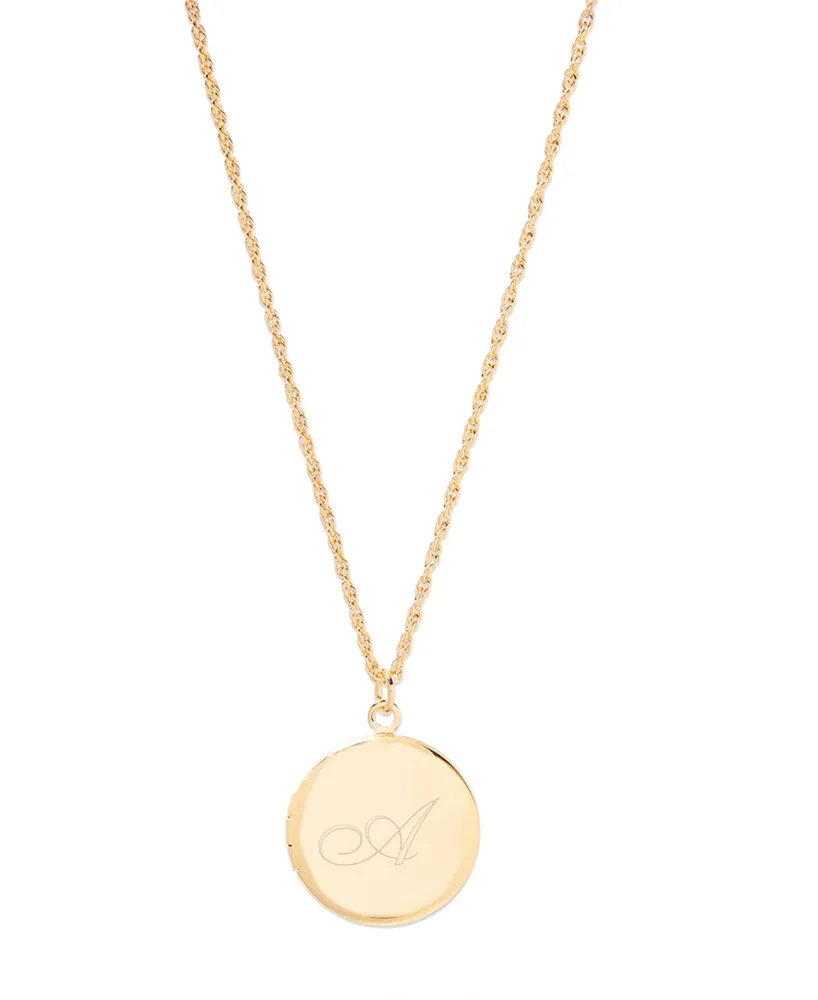 brook & york Isla Initial Locket Necklace - K Gold Plated