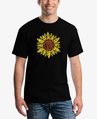 La Pop Art Men's Sunflower Word Short Sleeve T-shirt