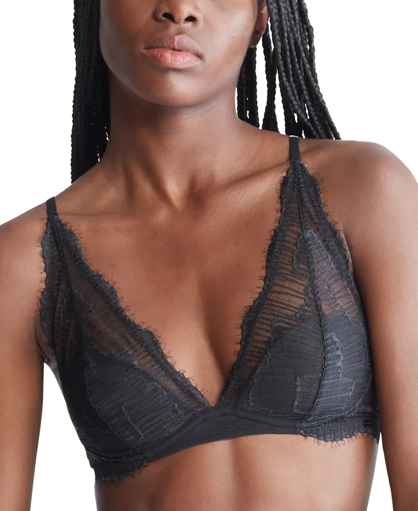 Calvin Klein Women's Linear Lace Lightly Lined Triangle Bra QF6951