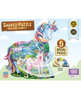 Masterpieces Unicorn Family - 100 Piece Shaped Jigsaw Puzzle