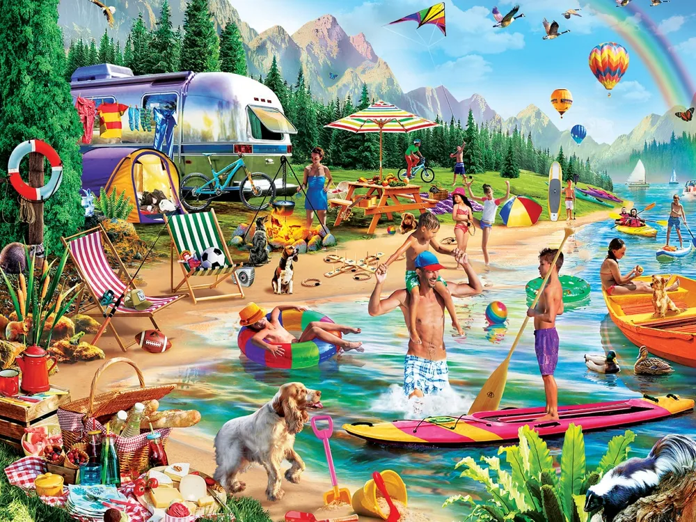 Masterpieces Campside Day at the Lake 300 Piece Ez Grip Jigsaw Puzzle