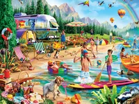 Masterpieces Campside Day at the Lake 300 Piece Ez Grip Jigsaw Puzzle