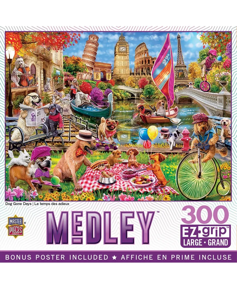 Masterpieces Medley - Dog Gone Days 300 Piece Ez Grip Jigsaw Puzzle