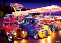 Masterpieces Cruising' Route 66 - Friday Night Hot Rods 1000 Piece Puzzle