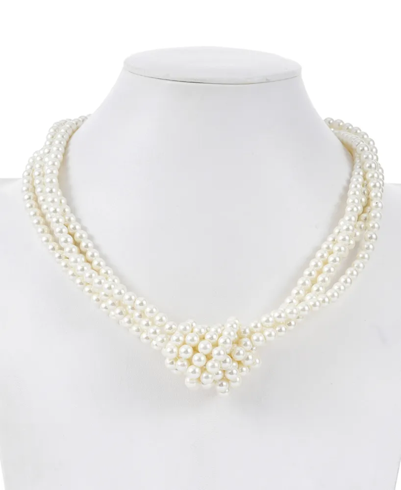 Charter Club Imitation Pearl Knotted Multi-Row Strand Necklace, 19" + 2" extender, Created for Macy's