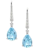 Gemstone (3-3/4 ct. t.w.) and Diamond Accent Birthstone Drop Earrings Sterling Silver