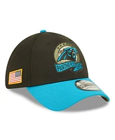 Men's New Era Black, Blue Carolina Panthers 2022 Salute To Service 39THIRTY Flex Hat