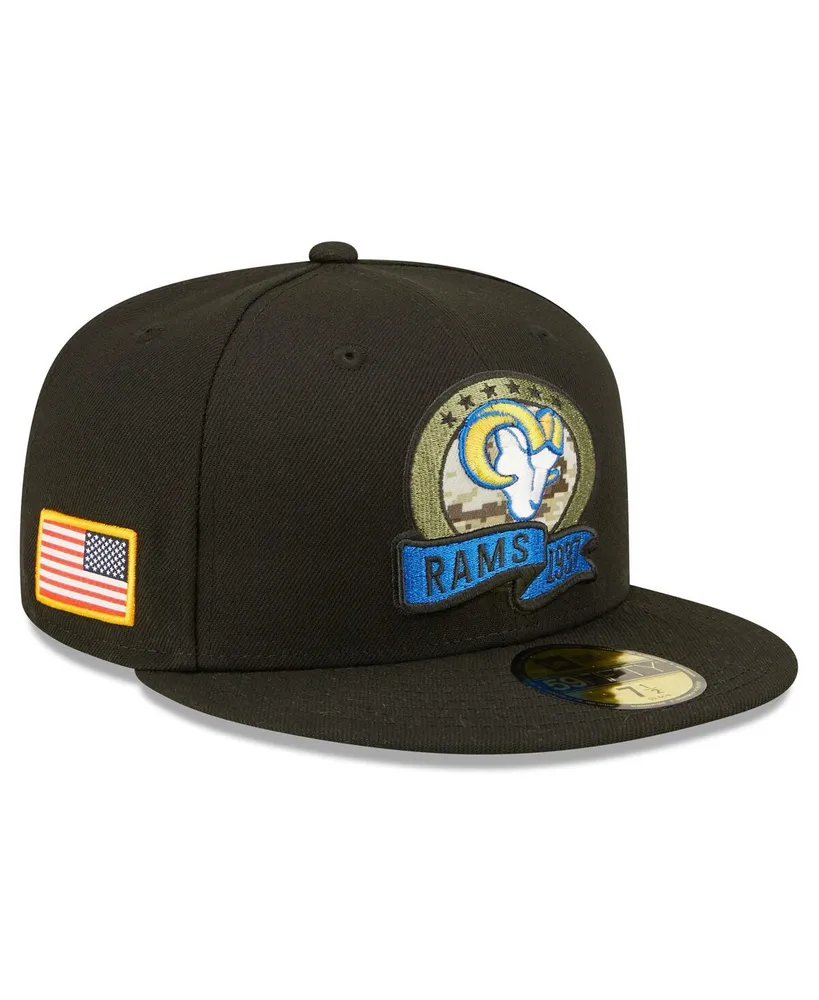 Men's New Era Black Los Angeles Rams 2022 Salute To Service 59FIFTY Fitted Hat