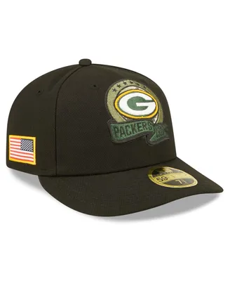 Men's New Era Black Green Bay Packers 2022 Salute To Service Low Profile 59FIFTY Fitted Hat