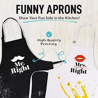 Zulay Kitchen Funny Aprons for Men, Women & Couples 2 Piece