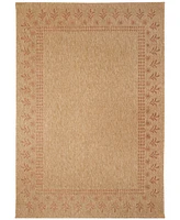 Liora Manne' Sahara Block Print Border 5'3" x 7'3" Outdoor Area Rug