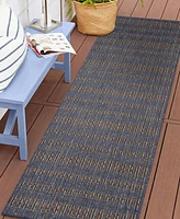 Liora Manne' Mosaic Stripe 1'11" x 7'6" Runner Outdoor Area Rug