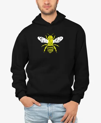 La Pop Art Men's Bee Kind Word Hooded Sweatshirt