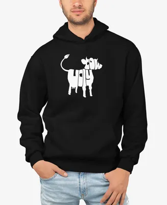 La Pop Art Men's Holy Cow Word Hooded Sweatshirt