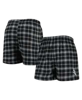 Men's Concepts Sport Black, Gray Chicago White Sox Ledger Flannel Boxers