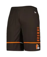 Men's New Era Brown Cleveland Browns Combine Authentic Rusher Training Shorts