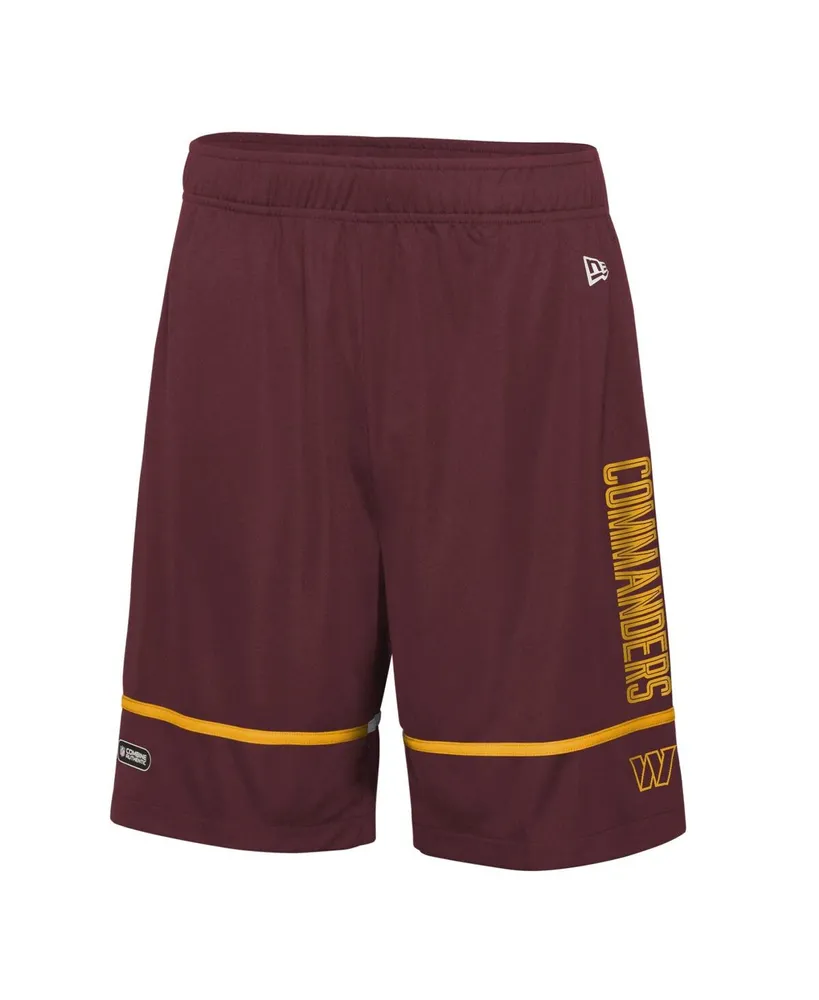 Men's New Era Burgundy Washington Commanders Combine Authentic Rusher Training Shorts