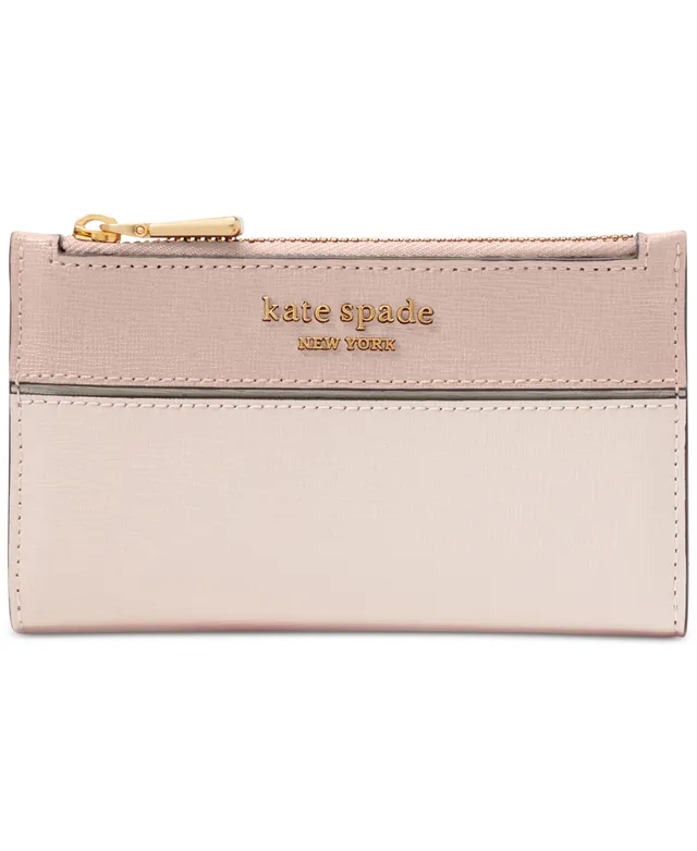 kate spade new york Shaken Not Stirred Embellished Metallic Saffiano Small  Slim Bifold Wallet