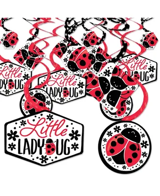 Big Dot of Happiness Happy Little Ladybug - Party Hanging Decor - Party Decoration Swirls - Set of 40