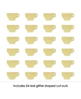 Big Dot of Happiness Gold Glitter Tea Cup - No-Mess Real Gold Glitter Cut-Outs Confetti - 24 Ct
