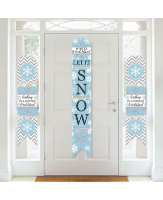 Winter Wonderland - Vertical Paper Door Banners - Wall Kit - Indoor Door Decor