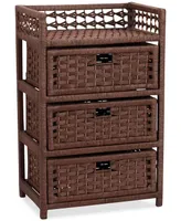 Household Essentials Storage Chest, 3 Drawer Paper Rope