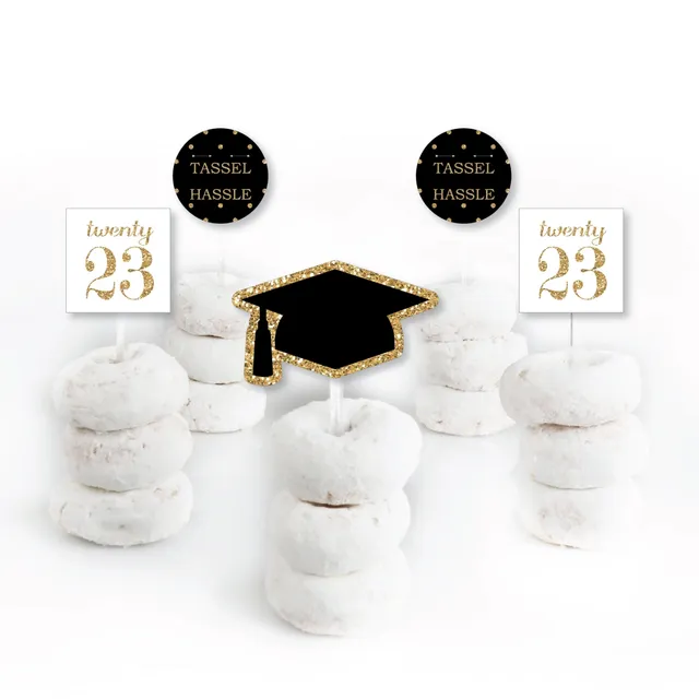 Big Dot of Happiness Gold Tassel Worth The Hassle - Diy Shaped 2024  Graduation Party Cut-Outs - 24 Ct