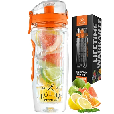 Leakproof Fruit Infuser Water Bottle with Anti-Slip Grip Large, 34 oz