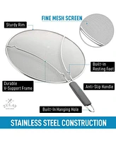 Large Splatter Screen for Frying Pan (13") - Stainless Steel Grease Splatter Guard for Frying Pan
