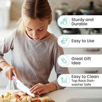3-Piece Kids Knife Set for Real Cooking & Baking - Toddler Knives Cutting Fruits, Veggies, Cake